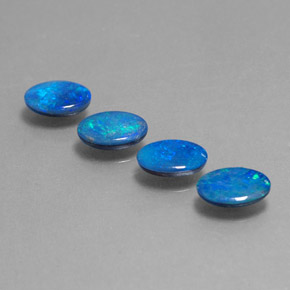 캐럿 천연 멀티컬러 오팔 더블릿 보석, 타원형 컷, 7.1×4.9 mm, 불투명체