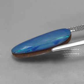 4.42캐럿 천연 멀티컬러 오팔 더블릿, 멋진 모양, 20×9.9 mm, 불투명체