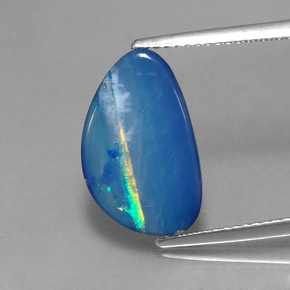 2.97캐럿 천연 멀티컬러 오팔 더블릿, 멋진 모양, 15.8×9.8 mm, 불투명체
