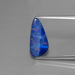 2.95캐럿 천연 멀티컬러 오팔 더블릿, 멋진 모양, 17.9×8.7 mm, 불투명체