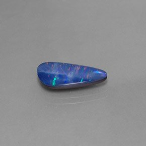2.95캐럿 천연 멀티컬러 오팔 더블릿, 멋진 모양, 17.9×8.7 mm, 불투명체