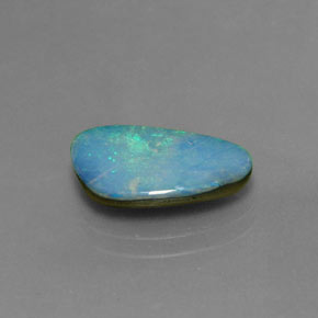 2.26캐럿 천연 멀티컬러 오팔 더블릿, 멋진 모양, 14.8×8.8 mm, 불투명체