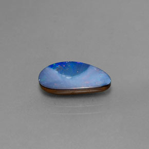 2.64캐럿 천연 멀티컬러 오팔 더블릿, 멋진 모양, 14.2×8.3 mm, 불투명체