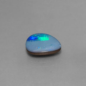2.52캐럿 천연 멀티컬러 오팔 더블릿, 배 모양, 12.1×9.9 mm, 불투명체