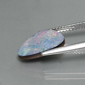 2.09캐럿 천연 멀티컬러 오팔 더블릿, 멋진 모양, 13×9 mm, 불투명체