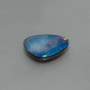 1.62캐럿 천연 멀티컬러 오팔 더블릿, 멋진 모양, 11.6×8.6 mm, 불투명체