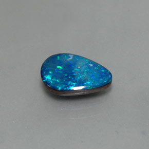 1.64캐럿 천연 멀티컬러 오팔 더블릿, 멋진 모양, 11.3×8.4 mm, 불투명체