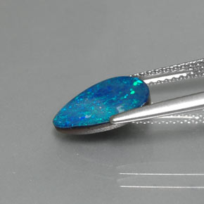 1.64캐럿 천연 멀티컬러 오팔 더블릿, 멋진 모양, 11.3×8.4 mm, 불투명체