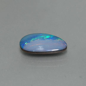 1.60캐럿 천연 멀티컬러 오팔 더블릿, 멋진 모양, 12.7×7 mm, 불투명체