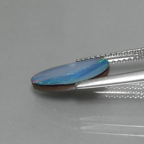 1.60캐럿 천연 멀티컬러 오팔 더블릿, 멋진 모양, 12.7×7 mm, 불투명체