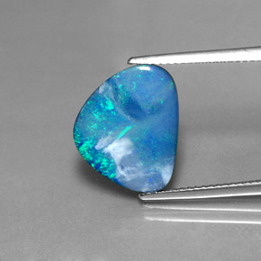 3.71캐럿 천연 멀티컬러 오팔 더블릿, 멋진 모양, 15×12.2 mm, 불투명체