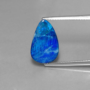 2.68캐럿 천연 멀티컬러 오팔 더블릿, 멋진 모양, 14.9×9.5 mm, 불투명체