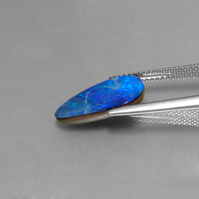 2.68캐럿 천연 멀티컬러 오팔 더블릿, 멋진 모양, 14.9×9.5 mm, 불투명체