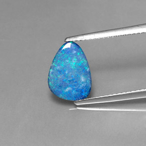 1.29캐럿 천연 멀티컬러 오팔 더블릿, 멋진 모양, 10.9×8 mm, 불투명체