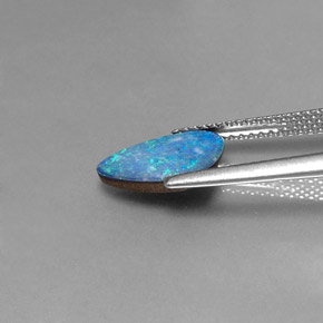 1.29캐럿 천연 멀티컬러 오팔 더블릿, 멋진 모양, 10.9×8 mm, 불투명체