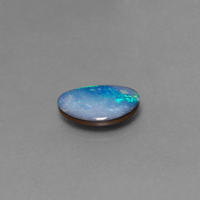 1.52캐럿 천연 멀티컬러 오팔 더블릿, 멋진 모양, 11.2×7.1 mm, 불투명체