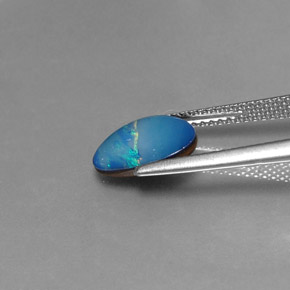 1.28캐럿 천연 멀티컬러 오팔 더블릿, 멋진 모양, 10.4×8.1 mm, 불투명체