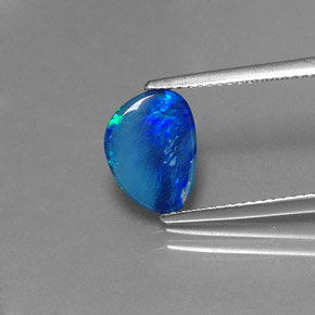 1.33캐럿 천연 멀티컬러 오팔 더블릿, 멋진 모양, 10.6×7.9 mm, 불투명체
