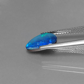 1.33캐럿 천연 멀티컬러 오팔 더블릿, 멋진 모양, 10.6×7.9 mm, 불투명체