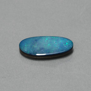 1.30캐럿 천연 멀티컬러 오팔 더블릿, 멋진 모양, 13×6.5 mm, 불투명체