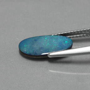 1.30캐럿 천연 멀티컬러 오팔 더블릿, 멋진 모양, 13×6.5 mm, 불투명체