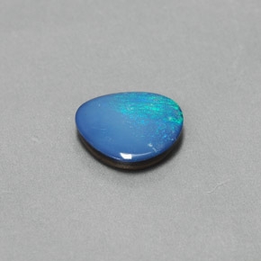 1.06캐럿 천연 멀티컬러 오팔 더블릿, 멋진 모양, 9×7.9 mm, 불투명체