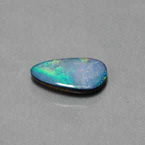 1.39캐럿 천연 멀티컬러 오팔 더블릿, 멋진 모양, 11.5×6.6 mm, 불투명체