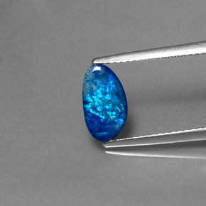 0.97캐럿 천연 멀티컬러 오팔 더블릿, 멋진 모양, 10×5.7 mm, 불투명체