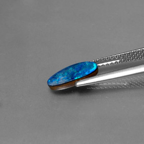 0.97캐럿 천연 멀티컬러 오팔 더블릿, 멋진 모양, 10×5.7 mm, 불투명체