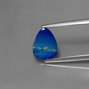 1.06캐럿 천연 멀티컬러 오팔 더블릿, 멋진 모양, 9.6×7.5 mm, 불투명체