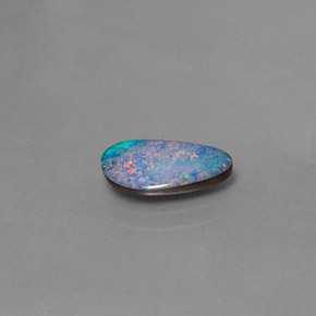 1.26캐럿 천연 멀티컬러 오팔 더블릿, 멋진 모양, 11.4×6.1 mm, 불투명체