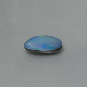 0.92캐럿 천연 멀티컬러 오팔 더블릿, 멋진 모양, 10.1×6.1 mm, 불투명체