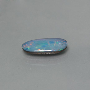 0.98캐럿 천연 멀티컬러 오팔 더블릿, 멋진 모양, 12.8×5.4 mm, 불투명체