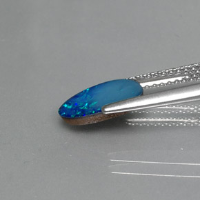 0.83캐럿 천연 멀티컬러 오팔 더블릿, 멋진 모양, 9.9×6.2 mm, 불투명체