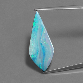 7.20캐럿 천연 멀티컬러 오팔 더블릿, 멋진 모양, 27×11.2 mm, 불투명체