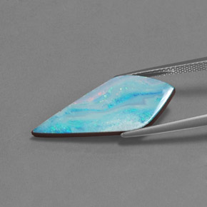 7.20캐럿 천연 멀티컬러 오팔 더블릿, 멋진 모양, 27×11.2 mm, 불투명체