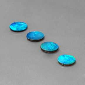 캐럿 천연 멀티컬러 오팔 더블릿 보석, 타원형 컷, 7×5 mm, 불투명체