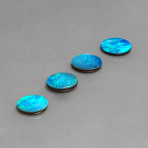 캐럿 천연 멀티컬러 오팔 더블릿 보석, 타원형 컷, 7×5 mm, 불투명체