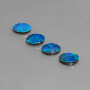 캐럿 천연 멀티컬러 오팔 더블릿 보석, 타원형 컷, 7×5 mm, 불투명체