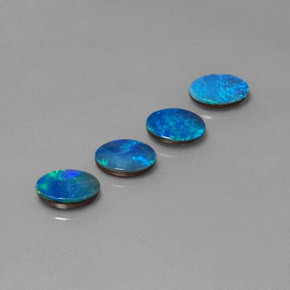 캐럿 천연 멀티컬러 오팔 더블릿 보석, 타원형 컷, 7×5 mm, 불투명체
