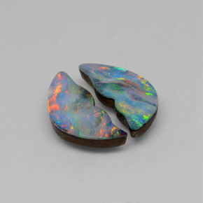 캐럿 천연 멀티컬러 오팔 더블릿 보석, 멋진 모양, 18×7.8 mm, 불투명체