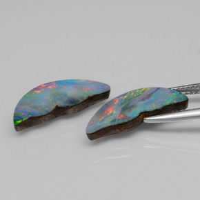 캐럿 천연 멀티컬러 오팔 더블릿 보석, 멋진 모양, 18×7.8 mm, 불투명체
