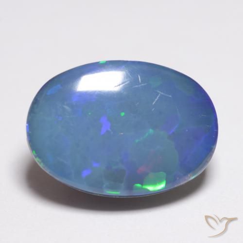 2.91ct 자연스러운 다색 오팔 이중선, 타원형, 불투명체
