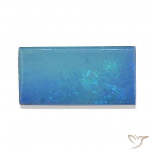 3.82캐럿 천연 멀티컬러 블루 오팔 이중선, 바게트, 불투명체