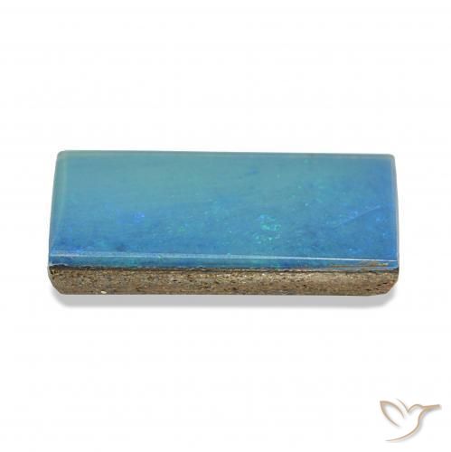 3.82캐럿 천연 멀티컬러 블루 오팔 이중선, 바게트, 불투명체