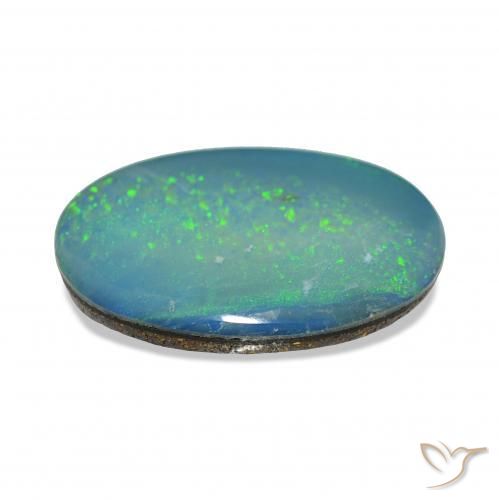 2.68캐럿 천연 다색 오팔 이중선, 타원형, 불투명체