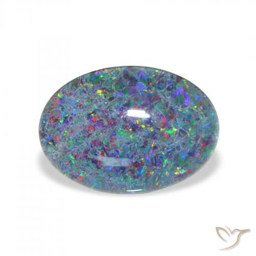 3.82ct 자연스러운 다색 오팔 트리플렛, 타원형, 불투명체