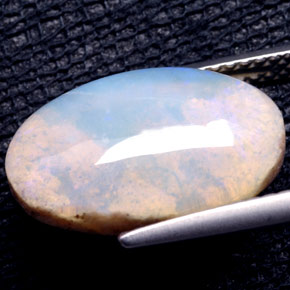 4.49캐럿 천연 멀티컬러 오팔, 투명한, 15.6×10.2 mm, 투명/반투명