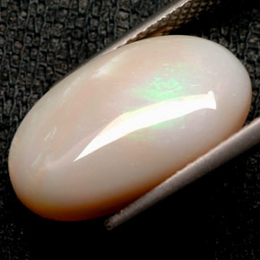 5.51캐럿 천연 멀티컬러 오팔, 타원형 컷, 17.2×10.7 mm, 불투명체
