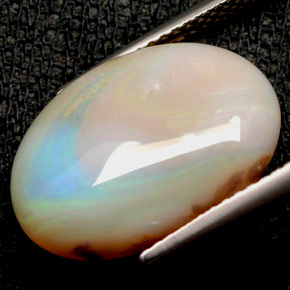 6.24캐럿 천연 멀티컬러 오팔, 타원형 컷, 17.3×12.4 mm, 불투명체
